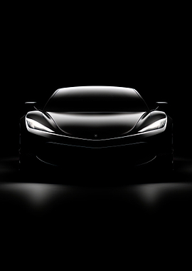 Dark Sports Car Silhouette