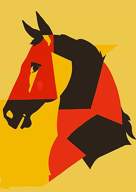 Abstract Horse Head Illustration