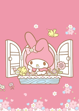 My Melody Peeking Out Window