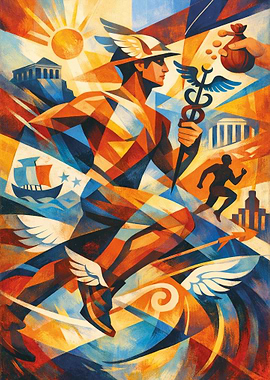 Mercury with Caduceus and Winged Sandals