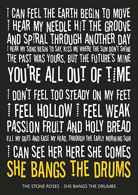 She Bangs The Drums Lyrics Poster