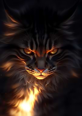 Fiery Cat Portrait