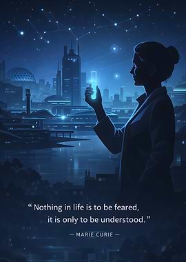 Marie Curie in Futuristic City