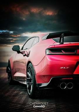 Red Chevrolet Camaro ZL1 Poster