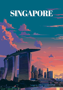 Singapore Skyline at Sunset
