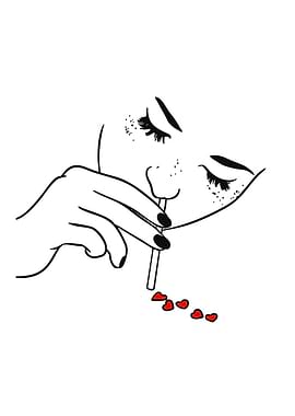 Woman Snorting Hearts