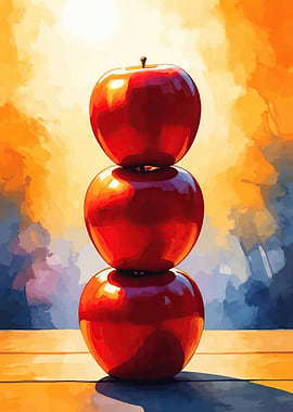 Stack of Red Apples