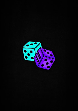 Two Dice on Black Background