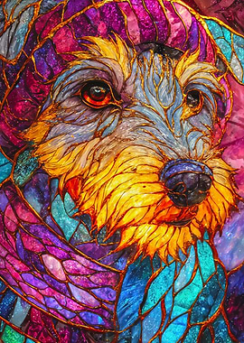 Vibrant Mosaic Terrier Dog Art