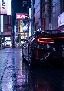 Nsx Sports Car Tokyo Night