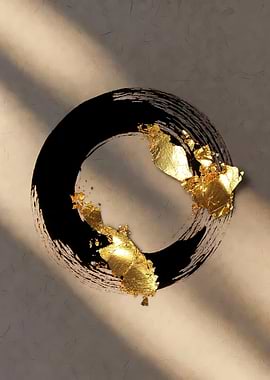 Zen Circle with Gold Leaf