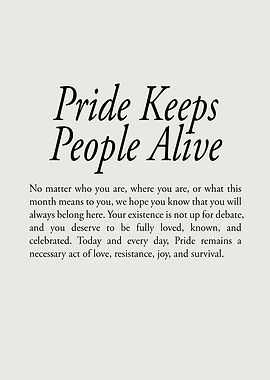 Pride Keeps People Alive Text