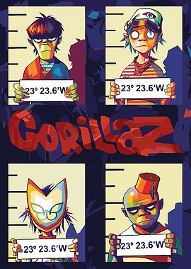Gorillaz Mugshot Pop Art
