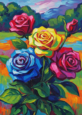 Vibrant Rose Painting