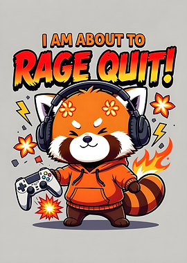 Red Panda Gamer Rage Quit