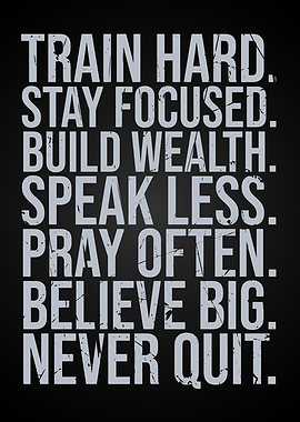 Train Hard Never Quit