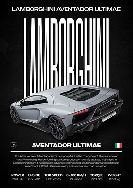 Lamborghini Aventador Ultimae Poster