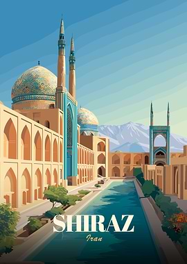 Shiraz Iran Travel Poster