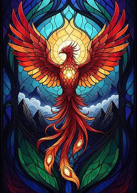 Stained Glass Phoenix