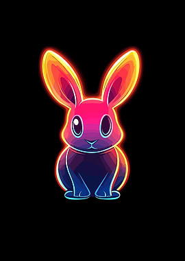 Neon Bunny Illustration