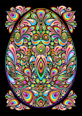 Psychedelic Easter Egg Design