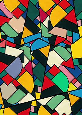 Abstract Geometric Stained Glass Pattern