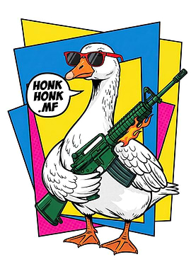 Goose with Sunglasses and Gun