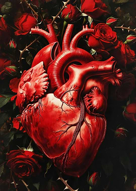 Heart with Red Roses