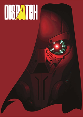 Sci-fi robot eye with Dispatch logo
