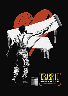 Painter Erasing a Heart