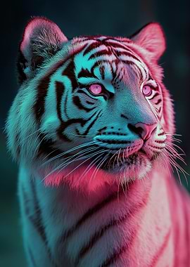 Neon Tiger Portrait