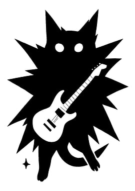 Black Cat Playing Guitar