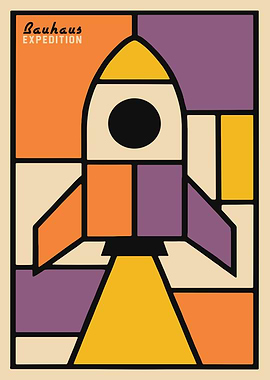Bauhaus Expedition Rocket Poster