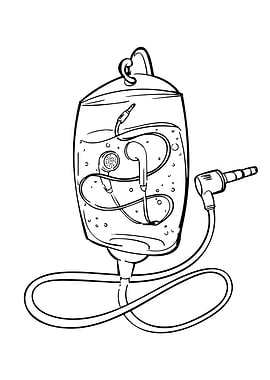 Earbuds in IV Bag