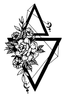 Geometric Floral Tattoo Design