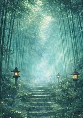 Enchanted Bamboo Forest Path