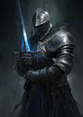 Knight with Glowing Sword