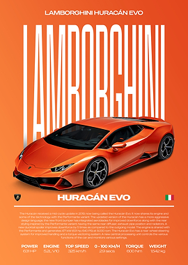 Lamborghini Huracan Evo Car Poster