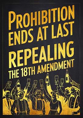 1933 Prohibition Repeal Celebration Poster