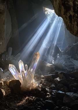 Crystal Cave with Sunbeams