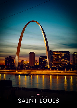 Saint Louis Gateway Arch at Dusk