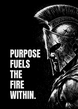 Spartan Warrior with Inspirational Purpose Quote