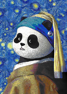 Panda as Girl with a Pearl Earring