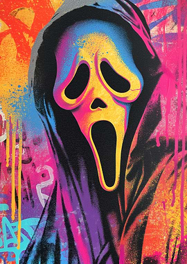 Scream Mask Graffiti Art