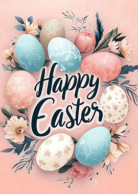 Happy Easter Floral Egg Design