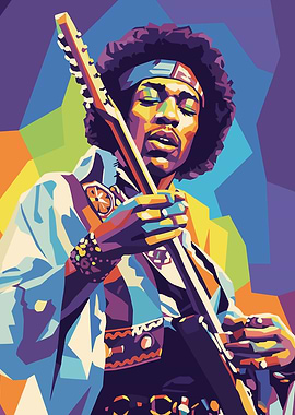 Jimi Hendrix Pop Art Portrait