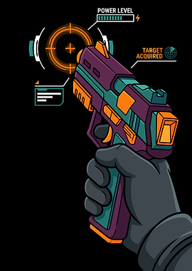 Futuristic Gun with HUD Display