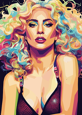 Pop Art Portrait of Lady Gaga