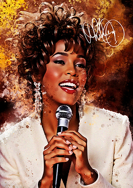 Whitney Houston Singing with Microphone