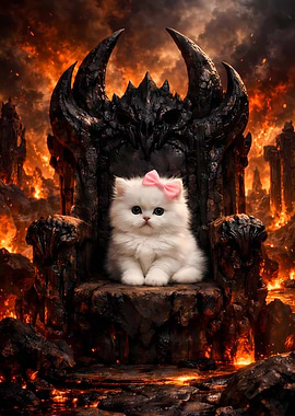 Kitten on a Throne of Fire